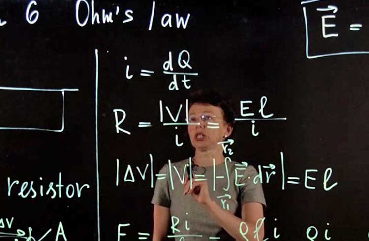 Tatiana Erukhimova explaining ohm's law